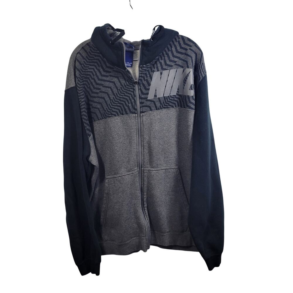 Nike Full Zip Fleece Hoodie Featuring Contrasting Zig-Zag,Pattern Size XXL 92026